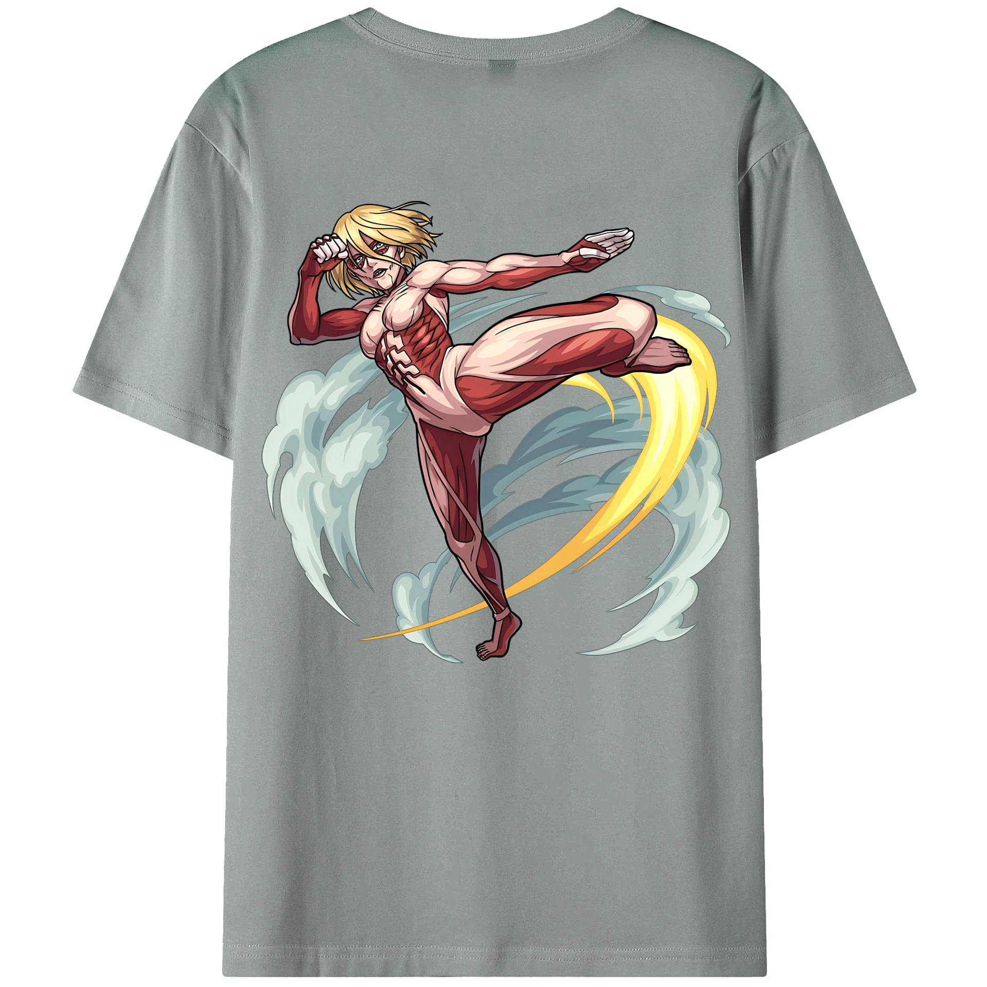 （画像用） 進撃の巨人 Attack on Titan 綿100％ メンズ半袖Tシャツ（バックプリント） 通気性